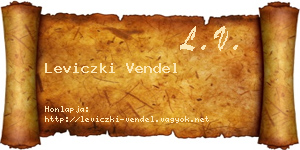 Leviczki Vendel névjegykártya